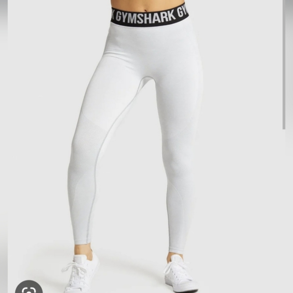 Gymshark Flex Leggings - Light Grey Marl/Black, XS
